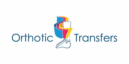 Orthotic Transfers logo showing coloured wraps for a lower limb orthotic